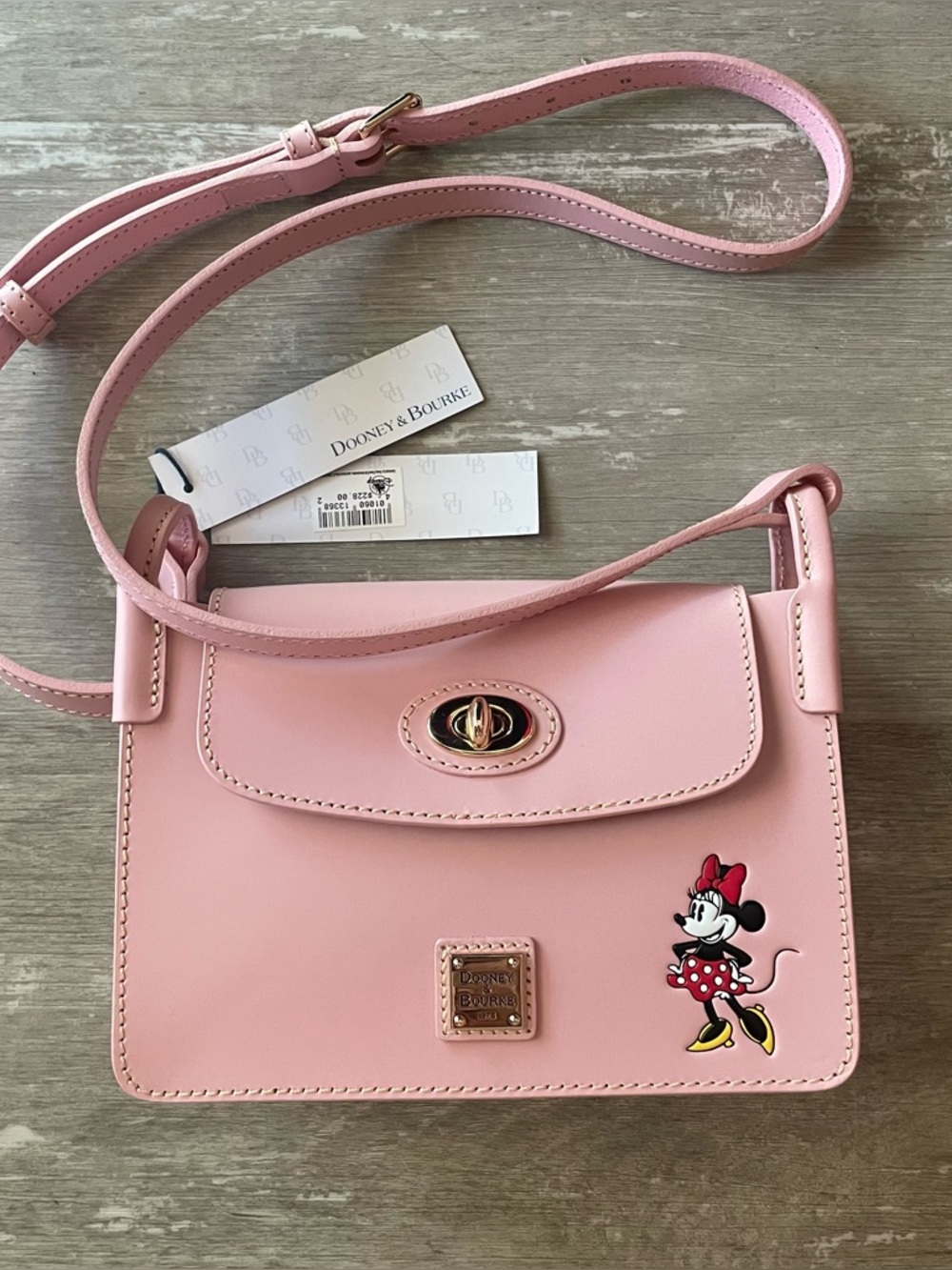 NWT Disney Parks Dooney & Burke Sweety Leather Pinky Bag in Pink Minnie Mouse